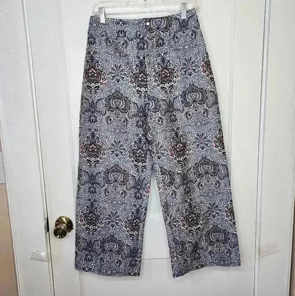 Urban Outfitters Julie Jacquard High Rise Victorian Cropped Pants Size 6 - Picture 1 of 6